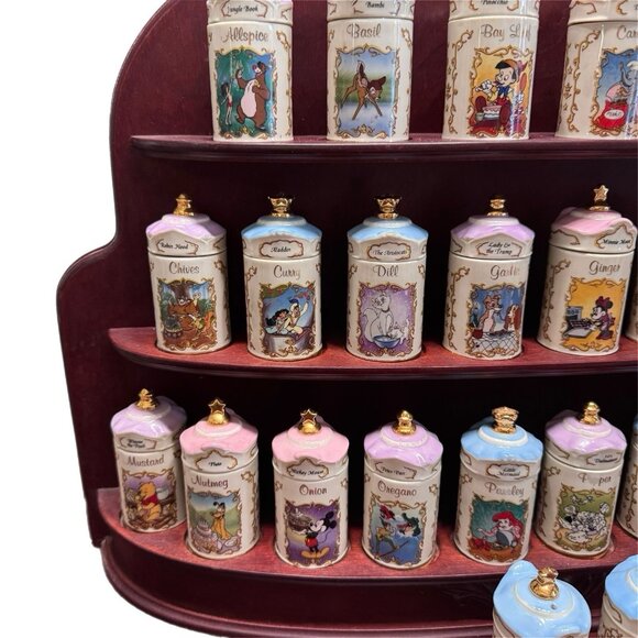 Walt Disney Spice Jar Set Lenox 1995 Salt Pepper Shakers EUC Vintage 26 Set - Picture 8 of 16